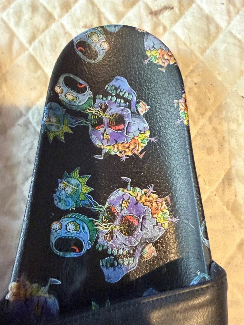 Rick and Morty Black Graphic Slide Sandals